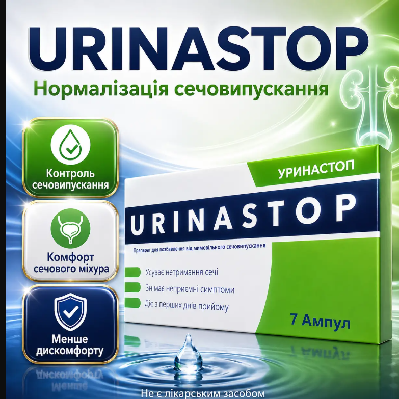 Urinastop - Засіб від мимовільного сечовипускання (Урінастоп) 7амп*2,5мл